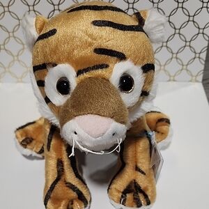 Plush Tiger Toy - Brown and White